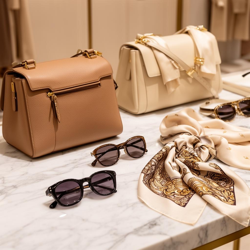 Luxury fashion accessories arrangement